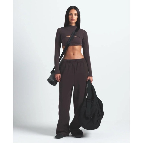 SKIMS Pants - Nike x SKIMS Side Snap Tricot Track Pants Brown Athletic Pants Size Medium M